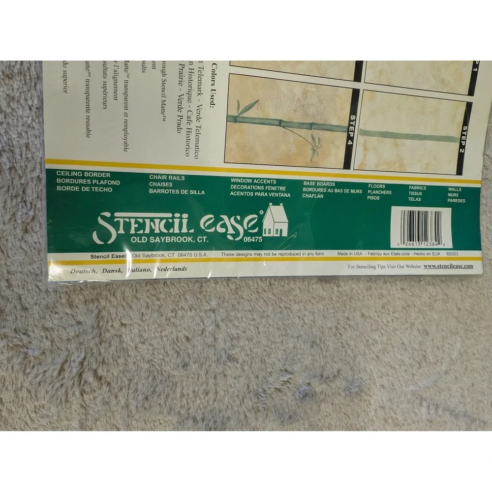 Stencil‎ Ease Bamboo Home Decor Stencil Jeannie Serpa J-842 Laser Cut Reusable